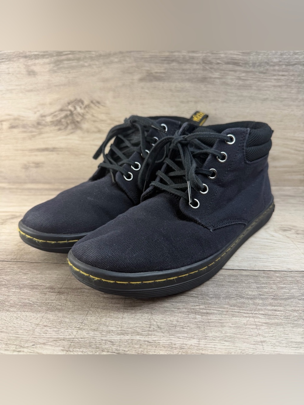Dr. Martens Belmont Black Canvas Boots Chukka Style GUC Women Size 7